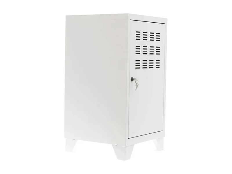 Casier de rangement en métal H 75cm Pikaro 1 porte 1 étagère - Fonctionnalité et élégance-Blanc
