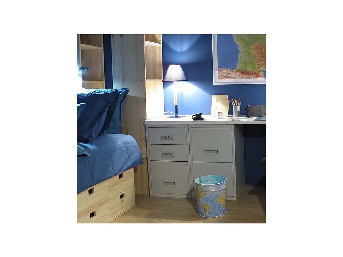 Colonne de rangement basse en acier 2 tiroirs Gris clair