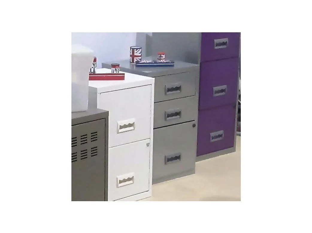 Colonne de rangement basse en acier 2 tiroirs Gris clair