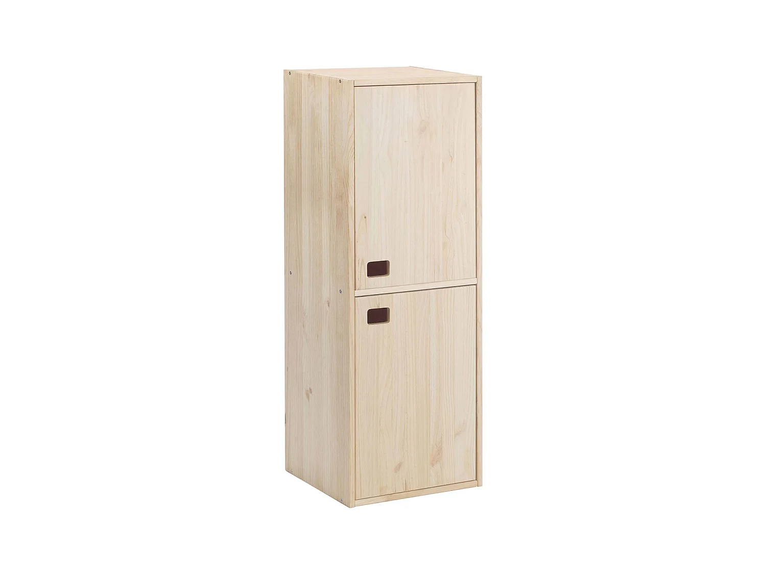 Armoire en pin brut 2 portes 4 tablettes Dinamic