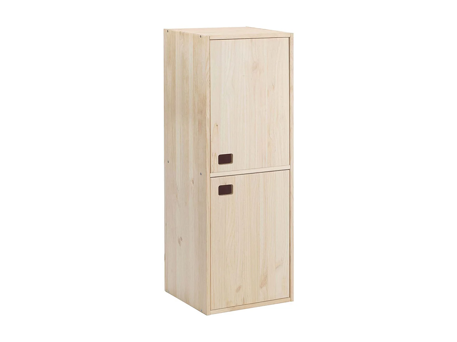 Armoire en pin brut 2 portes 4 tablettes Dinamic