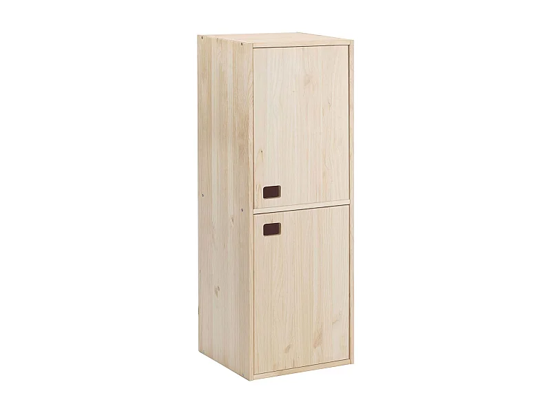 Armoire en pin brut 2 portes 4 tablettes Dinamic