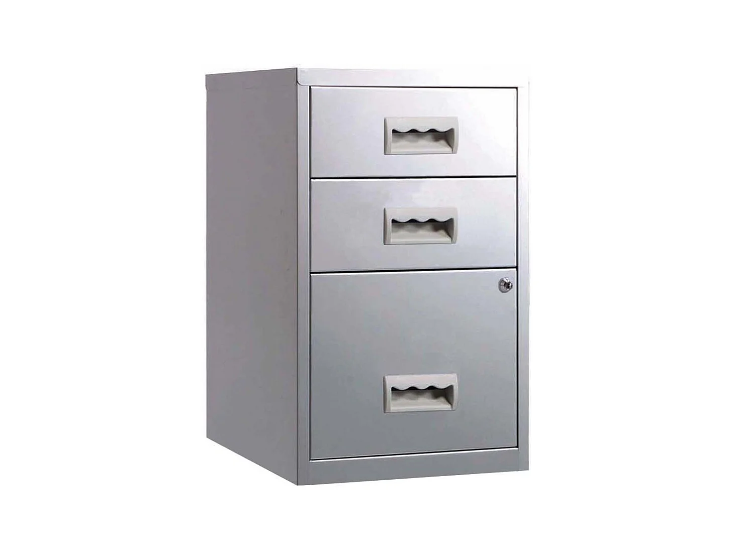 Colonne de rangement basse en acier 3 tiroirs Alu