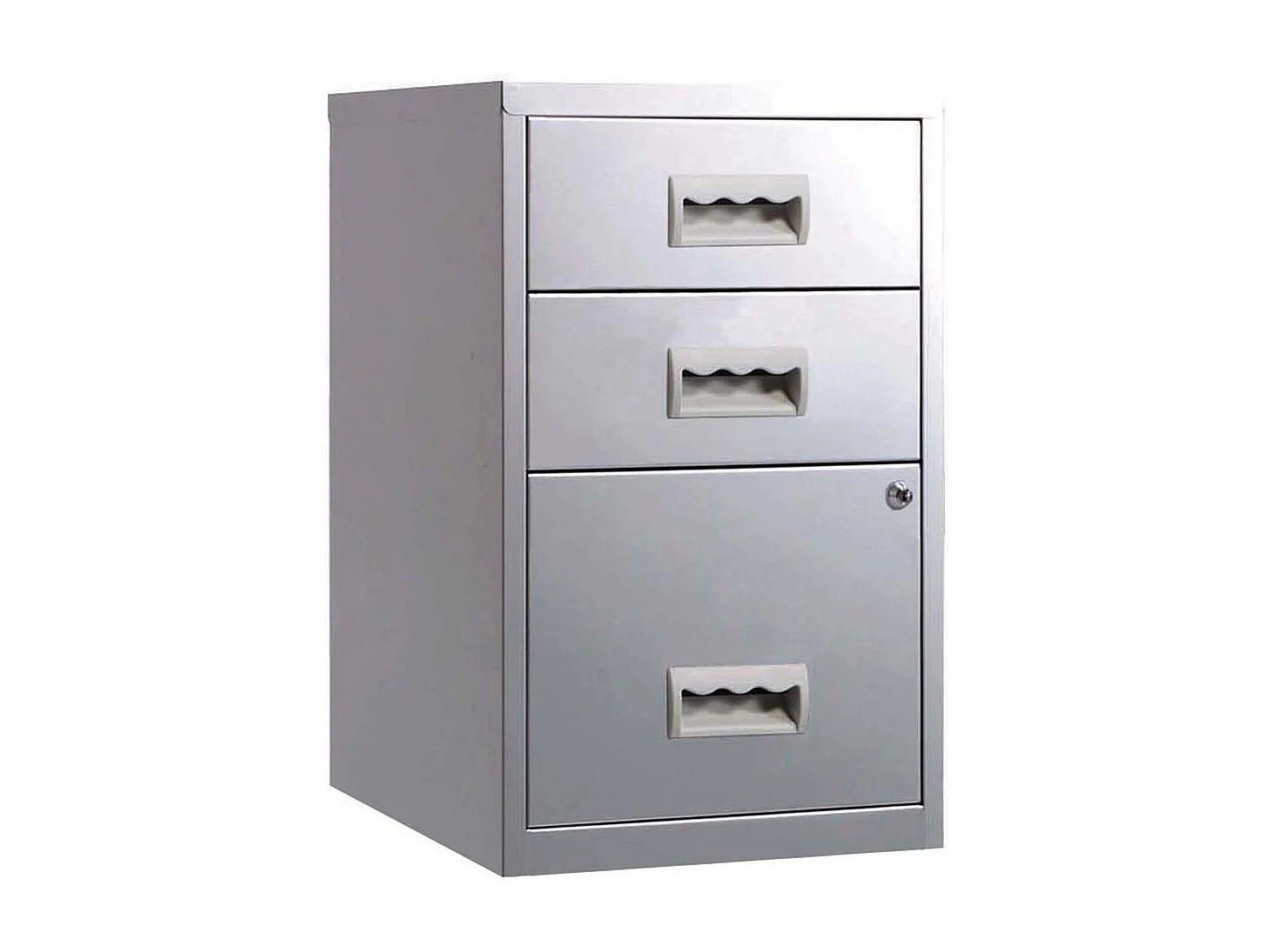 Colonne de rangement basse en acier 3 tiroirs Alu