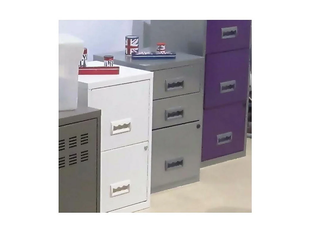 Colonne de rangement basse en acier 3 tiroirs Alu