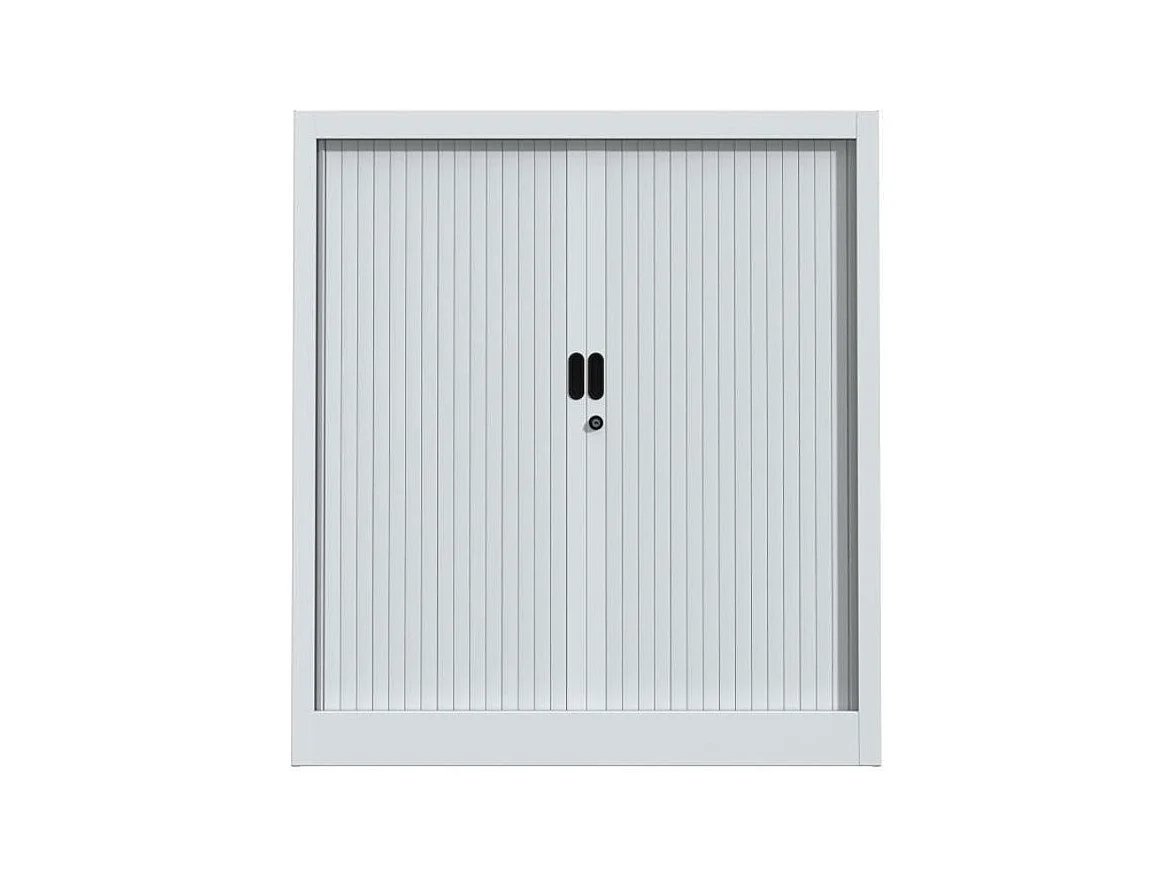 Armoire de bureau à rideaux gris 2 portes coulissantes Klass L90xH100xP45