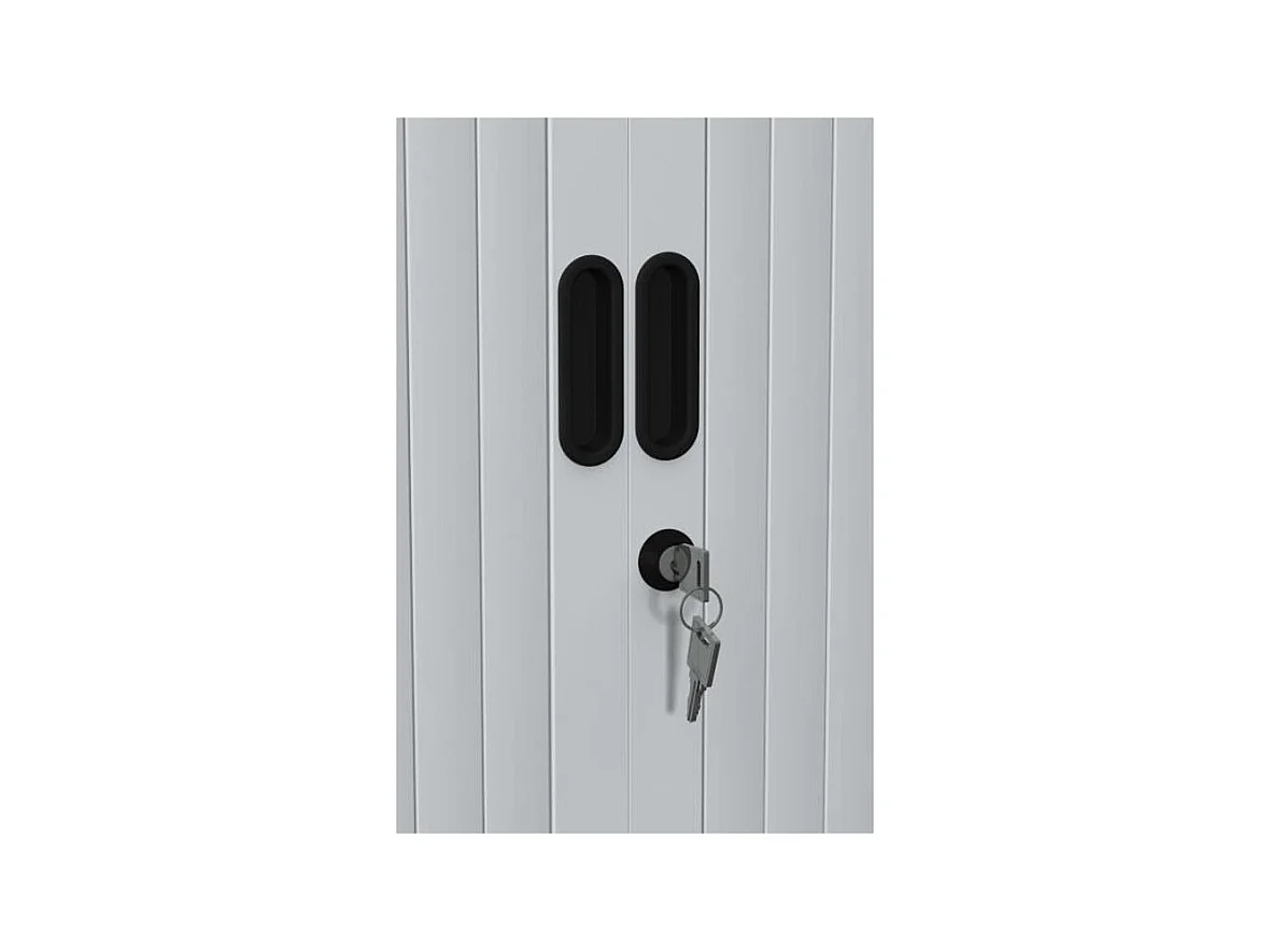 Armoire de bureau à rideaux gris 2 portes coulissantes Klass L90xH100xP45