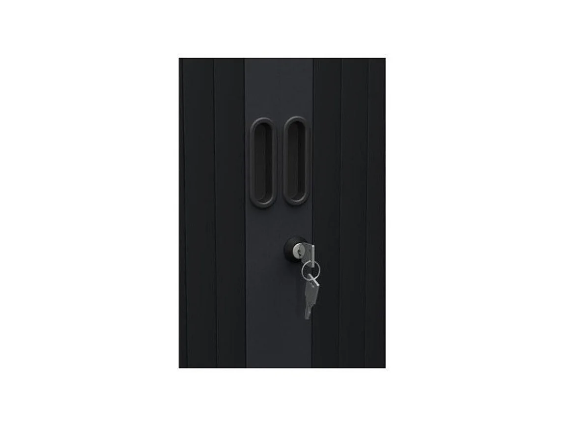 Armoire de bureau à rideaux noir 2 portes coulissantes Klass L90xH180xP43