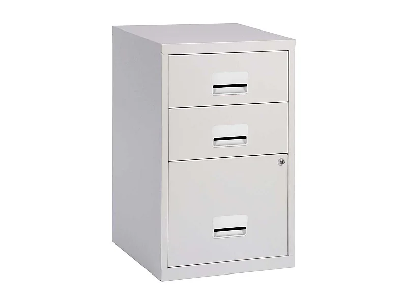 Colonne de rangement basse en acier 3 tiroirs Gris clair