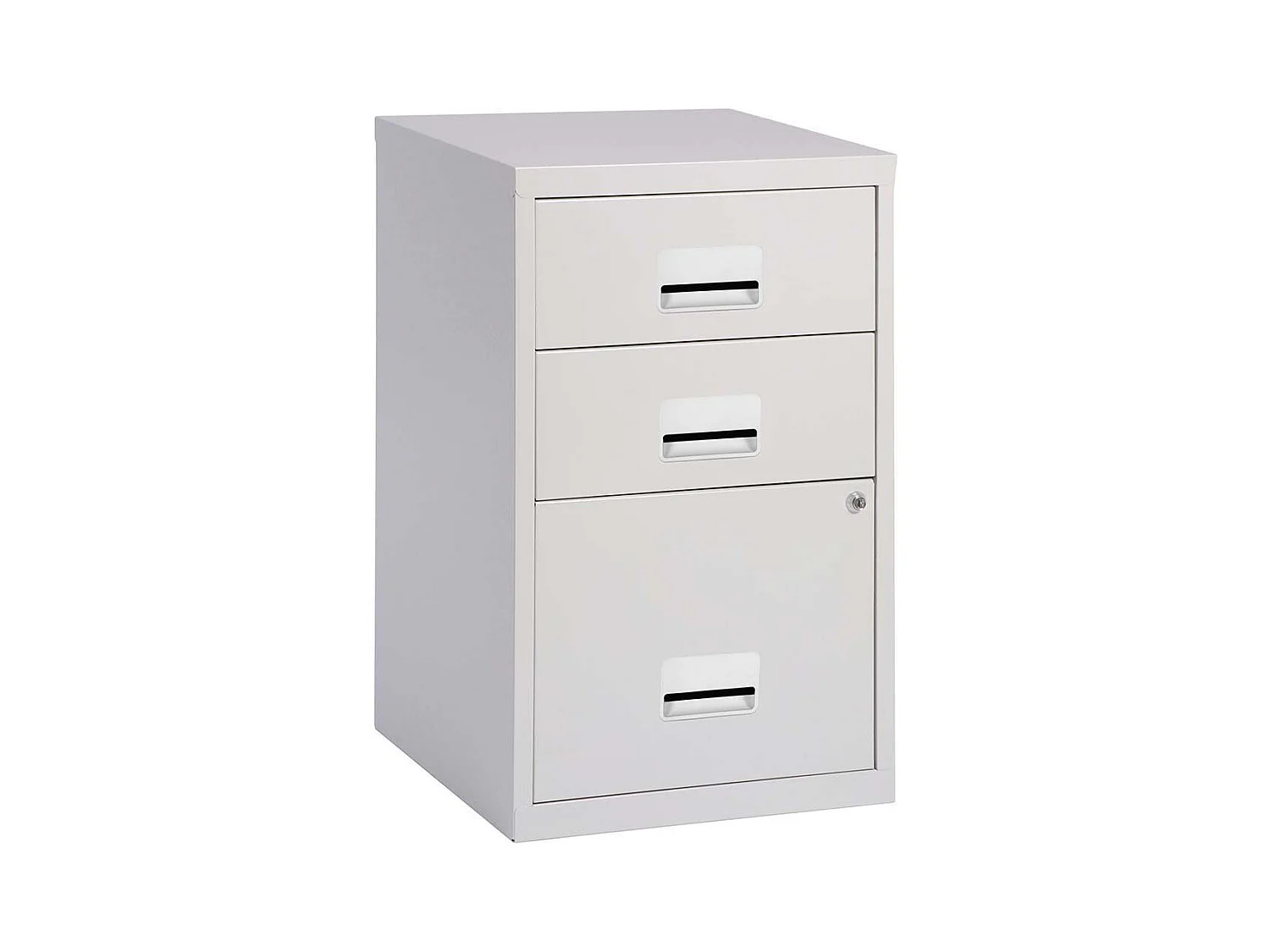 Colonne de rangement basse en acier 3 tiroirs Gris clair