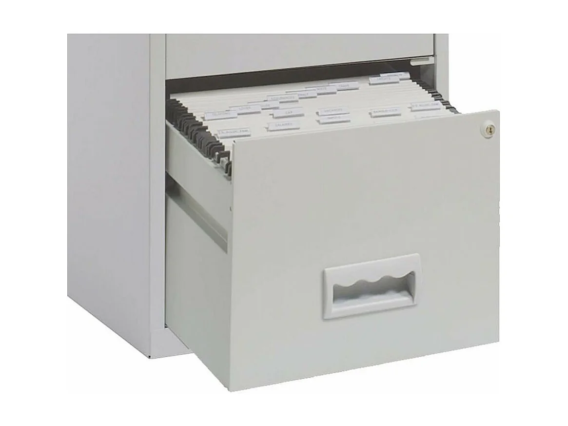 Colonne de rangement basse en acier 3 tiroirs Gris clair