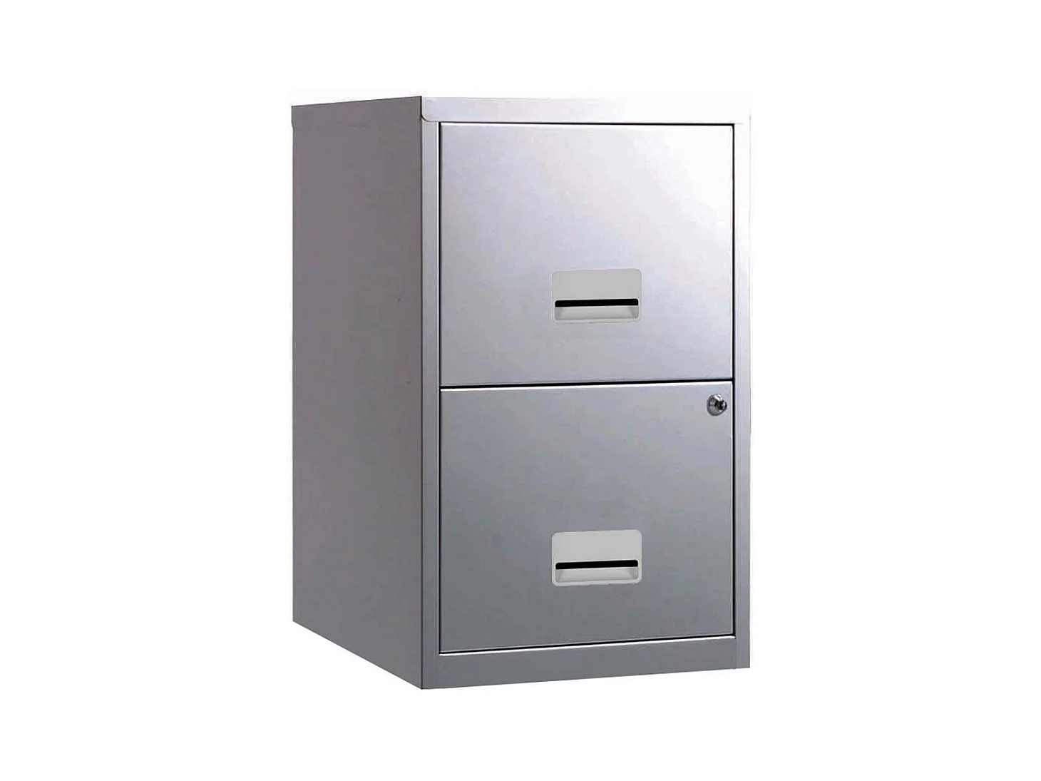 Colonne de rangement basse en acier 2 tiroirs Alu