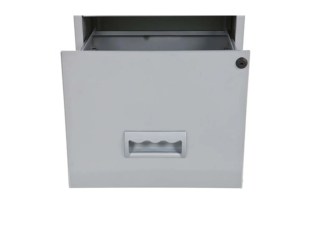 Colonne de rangement basse en acier 2 tiroirs Alu