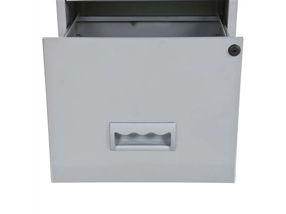 Colonne de rangement basse en acier 2 tiroirs Alu