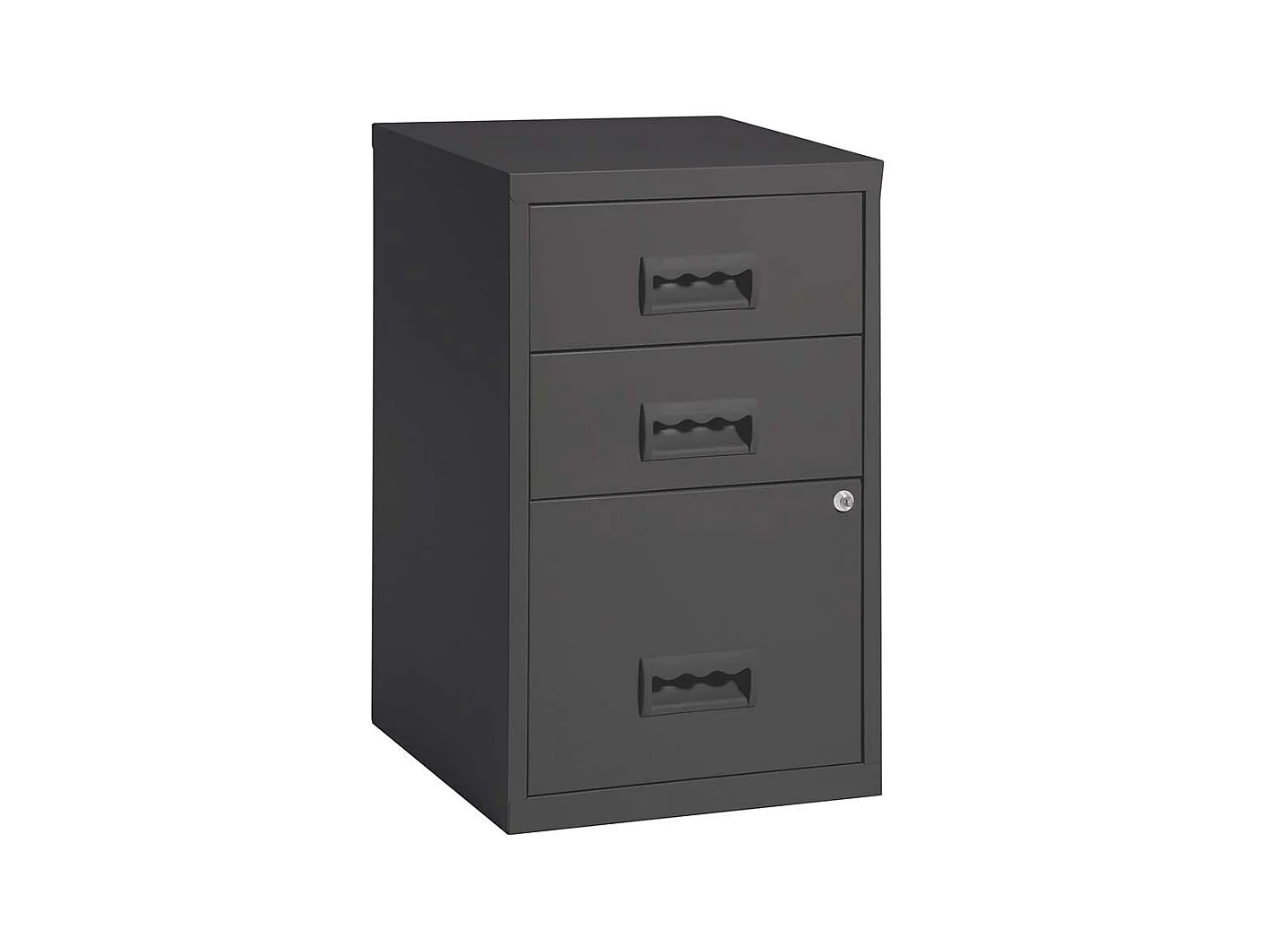 Colonne de rangement basse en acier 3 tiroirs Anthracite