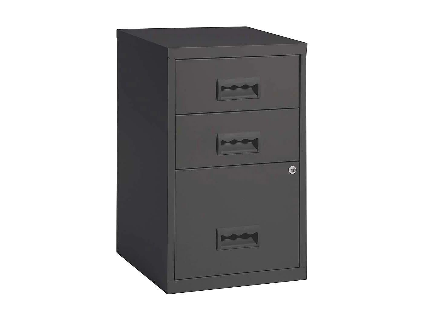 Colonne de rangement basse en acier 3 tiroirs Anthracite