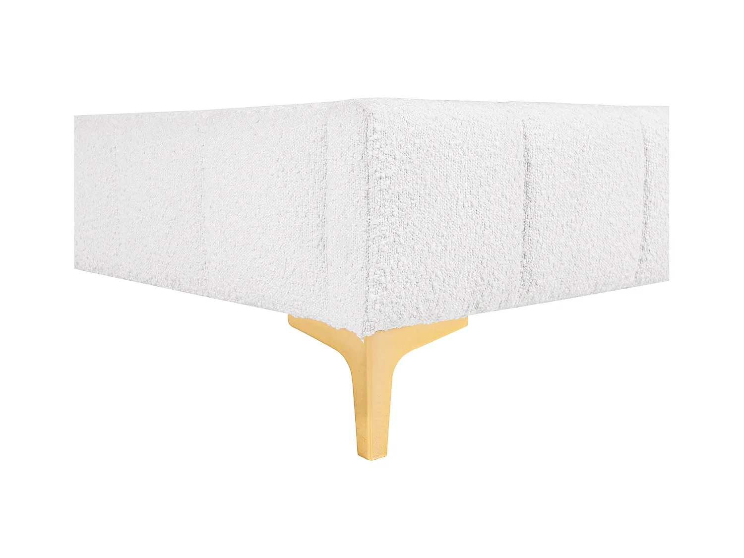 Sommier déco tapissier 160 x 200 cm tissu bouclette et pieds dorés  - SHEN de YSMÉE