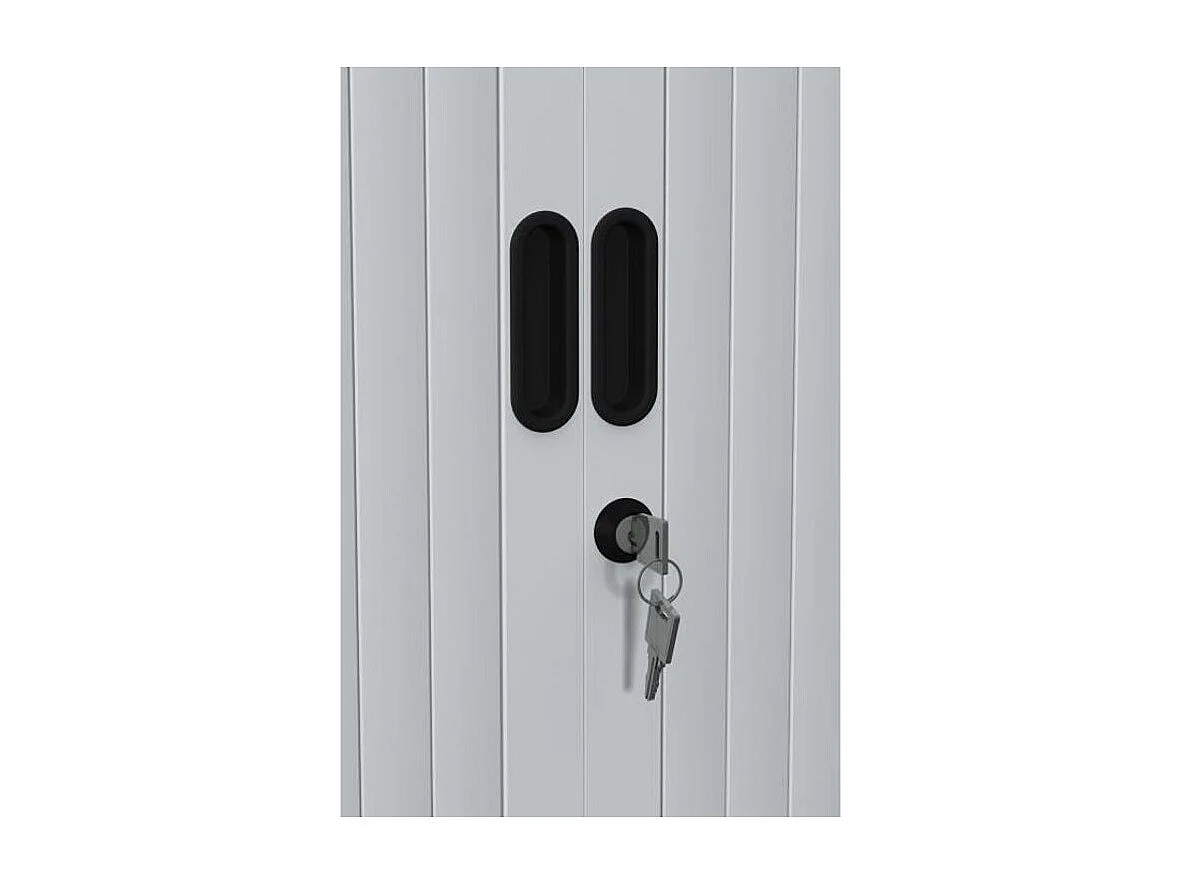 Armoire de bureau à rideaux anthracite 2 portes coulissantes merisier Klass L90xH100xP45