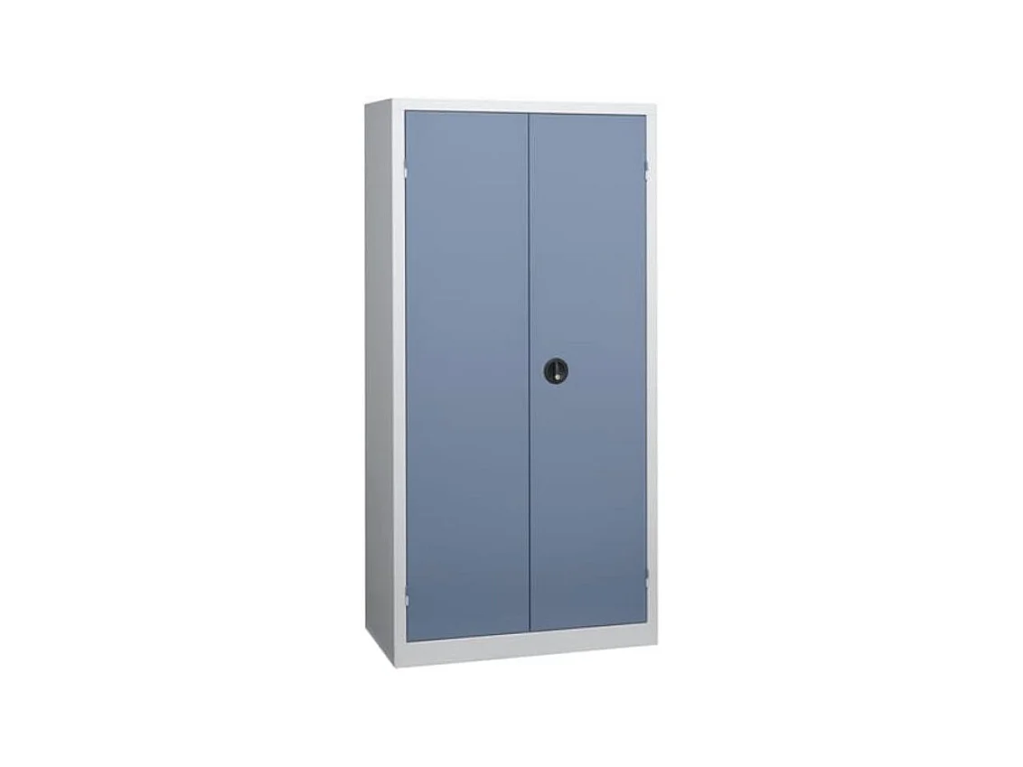 Armoire de bureau 2 portes gris et bleu Katu H 198