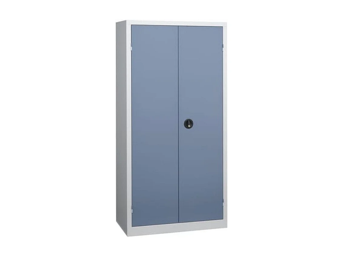 Armoire de bureau 2 portes gris et bleu Katu H 198