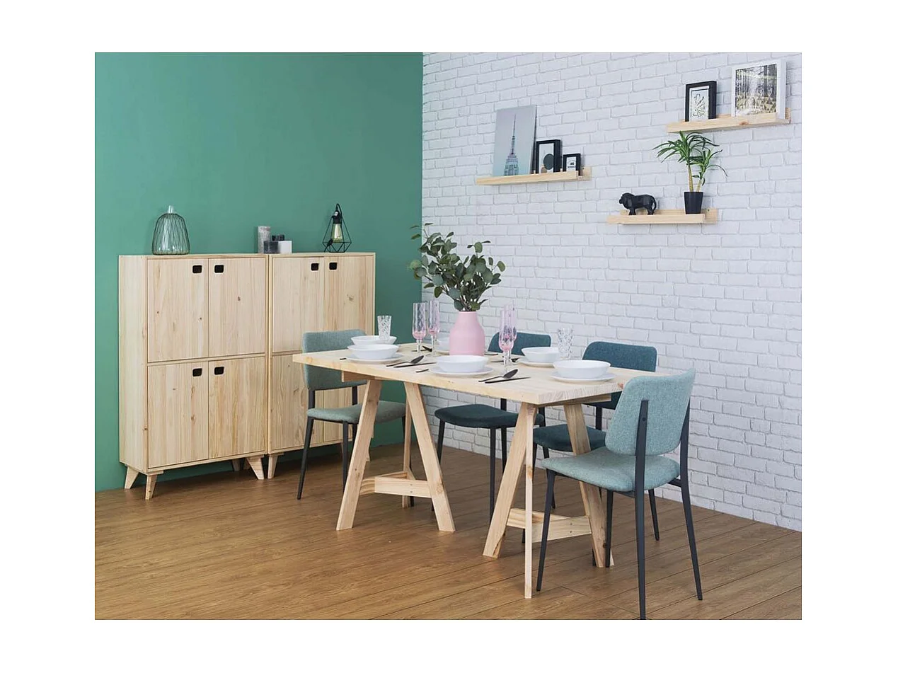 Armario de pino de 4 puertas Dinamic