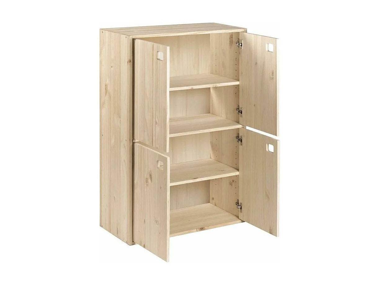 Armario de pino de 4 puertas Dinamic