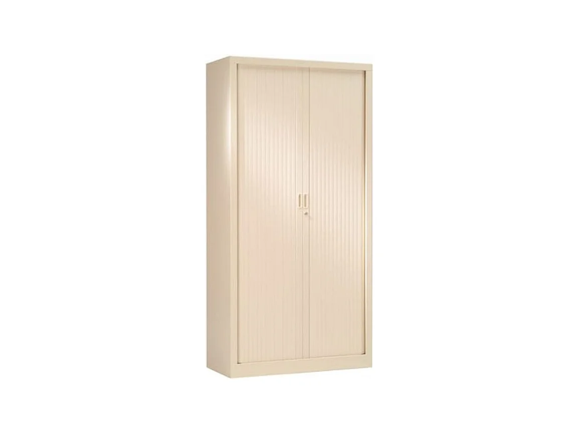 Armoire de bureau à rideaux beige 2 portes coulissantes Klass L90xH180xP43