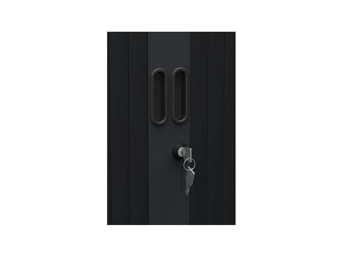 Armoire de bureau à rideaux beige 2 portes coulissantes Klass L90xH180xP43