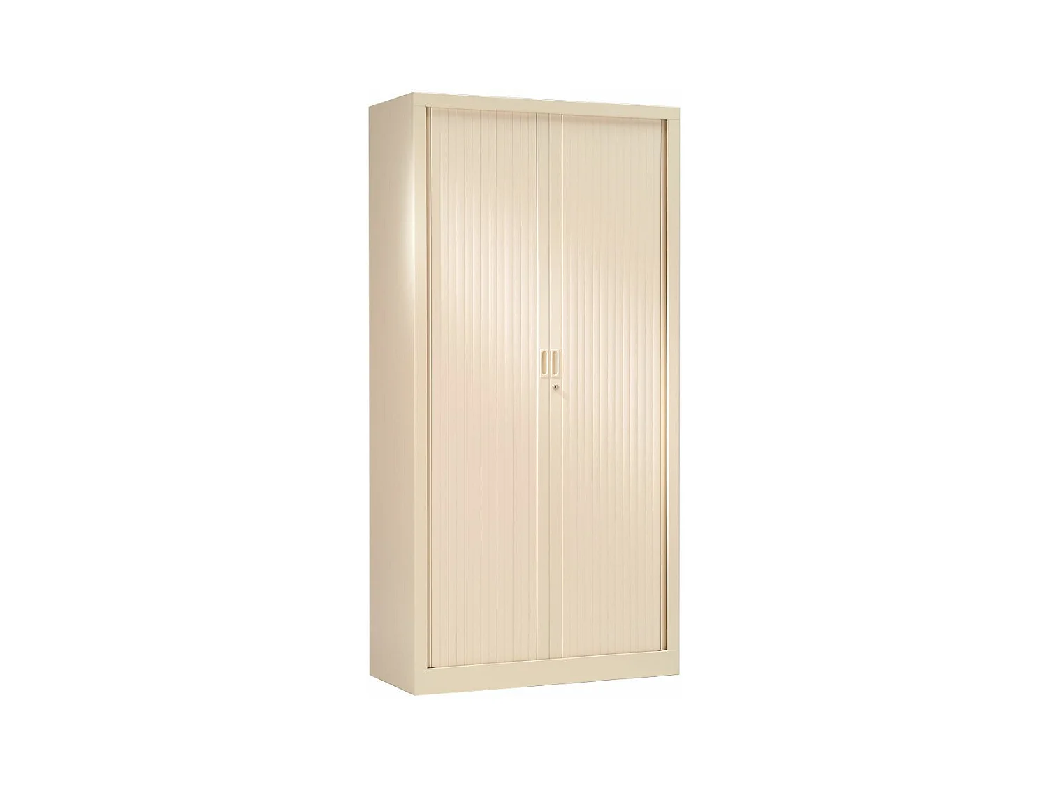Armoire de bureau à rideaux beige 2 portes coulissantes Klass L90xH180xP43