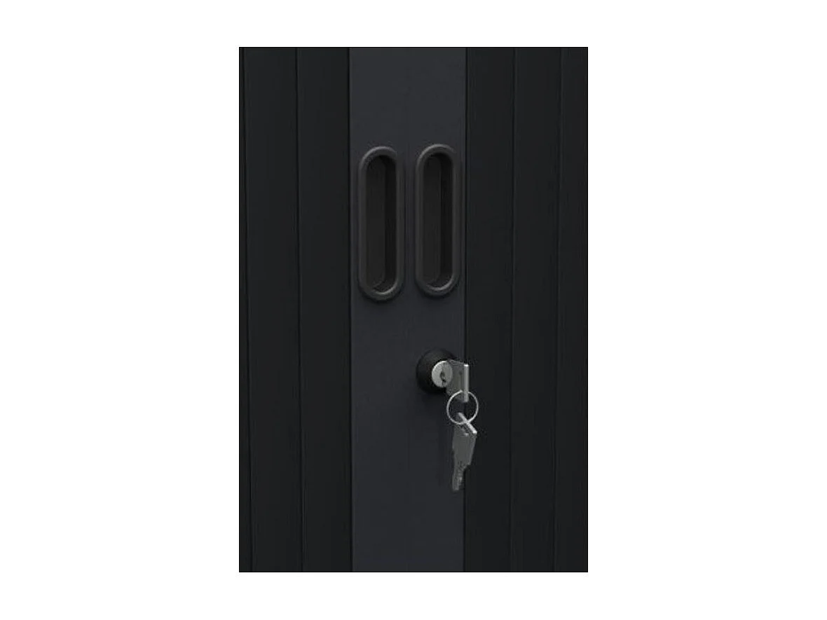 Armoire de bureau à rideaux beige 2 portes coulissantes Klass L90xH180xP43