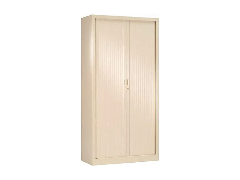 Armoire de bureau à rideaux beige 2 portes coulissantes Klass L90xH180xP43