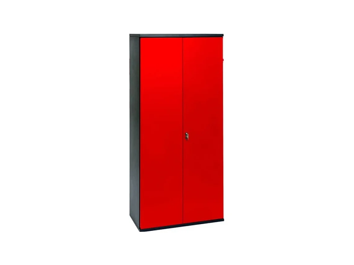 Armoire de bureau 2 portes métal rouge et noir Folia H 198