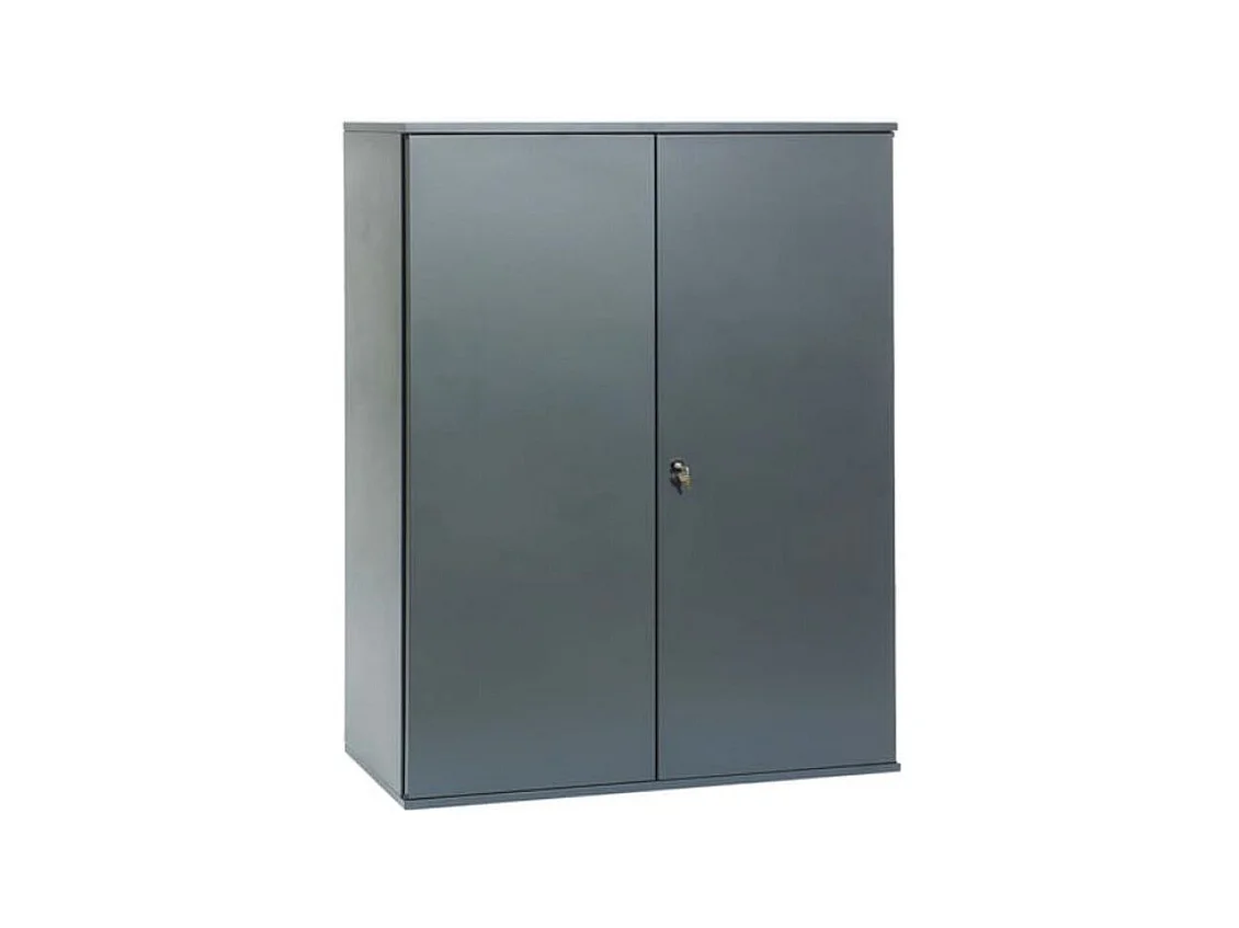 Armoire de bureau métallique anthracite 3 étagères Briko L80xH160xP41