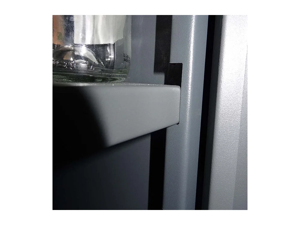 Armoire de bureau métallique anthracite 3 étagères Briko L80xH160xP41