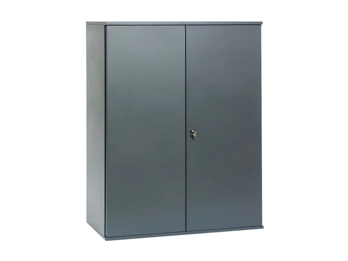 Armoire de bureau métallique anthracite 3 étagères Briko L80xH160xP41