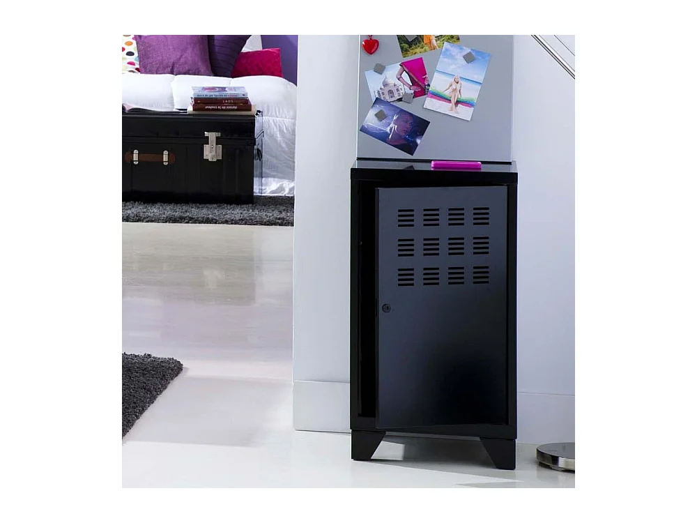Casier de rangement en métal 74 cm Collégien Noir mat