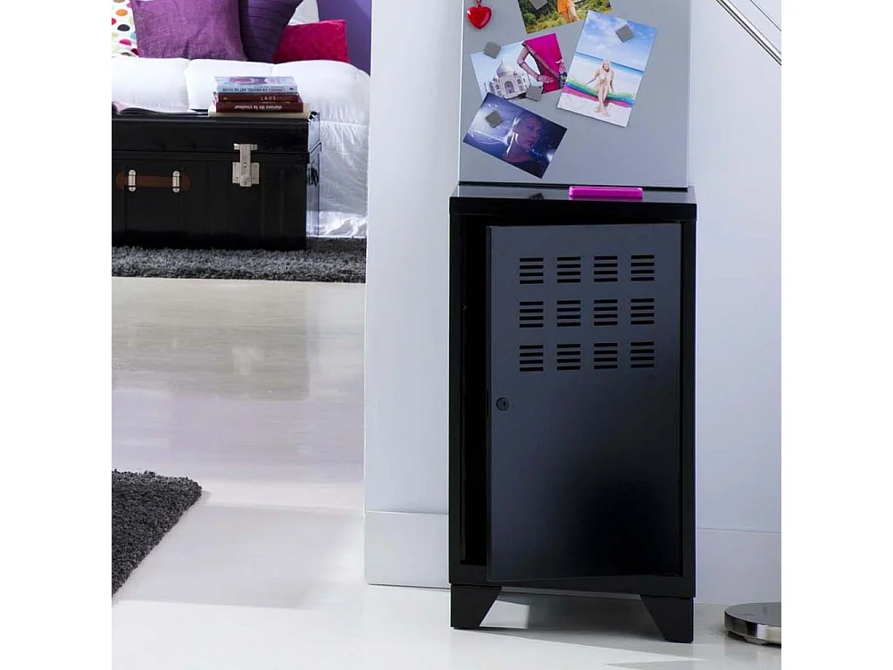 Casier de rangement en métal 74 cm Collégien Noir mat