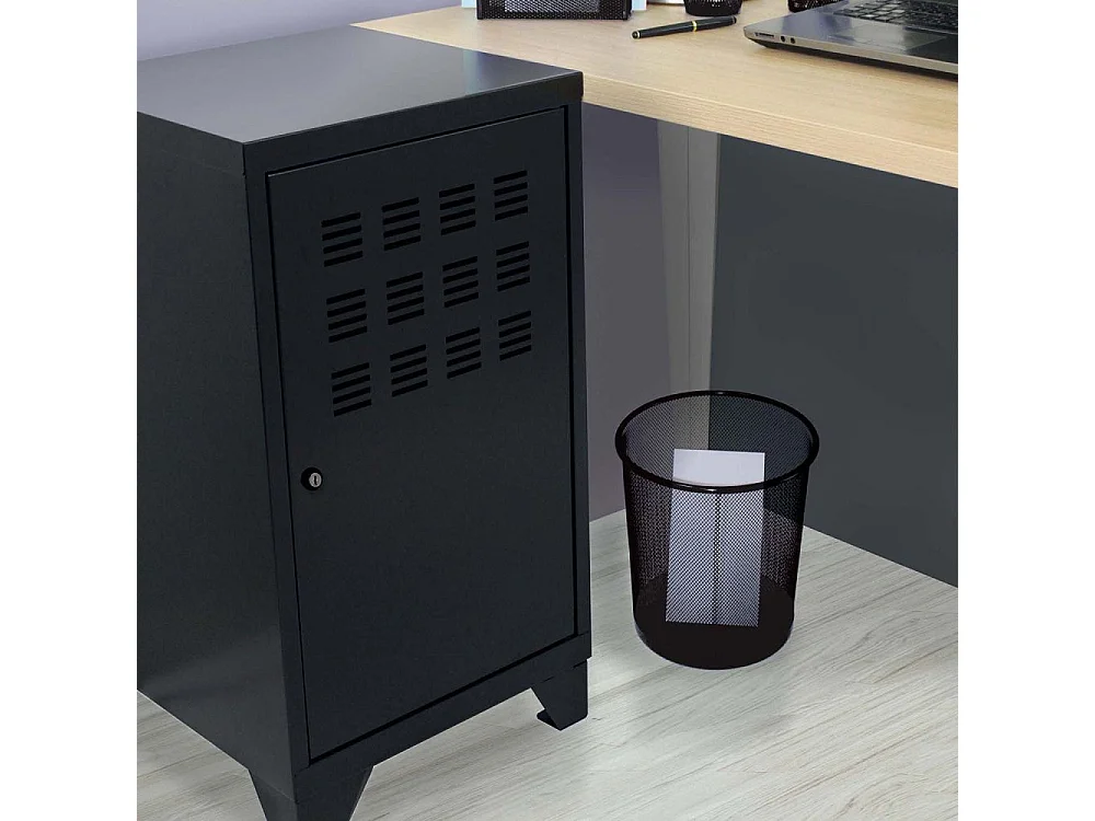 Casier de rangement en métal 74 cm Collégien Noir mat