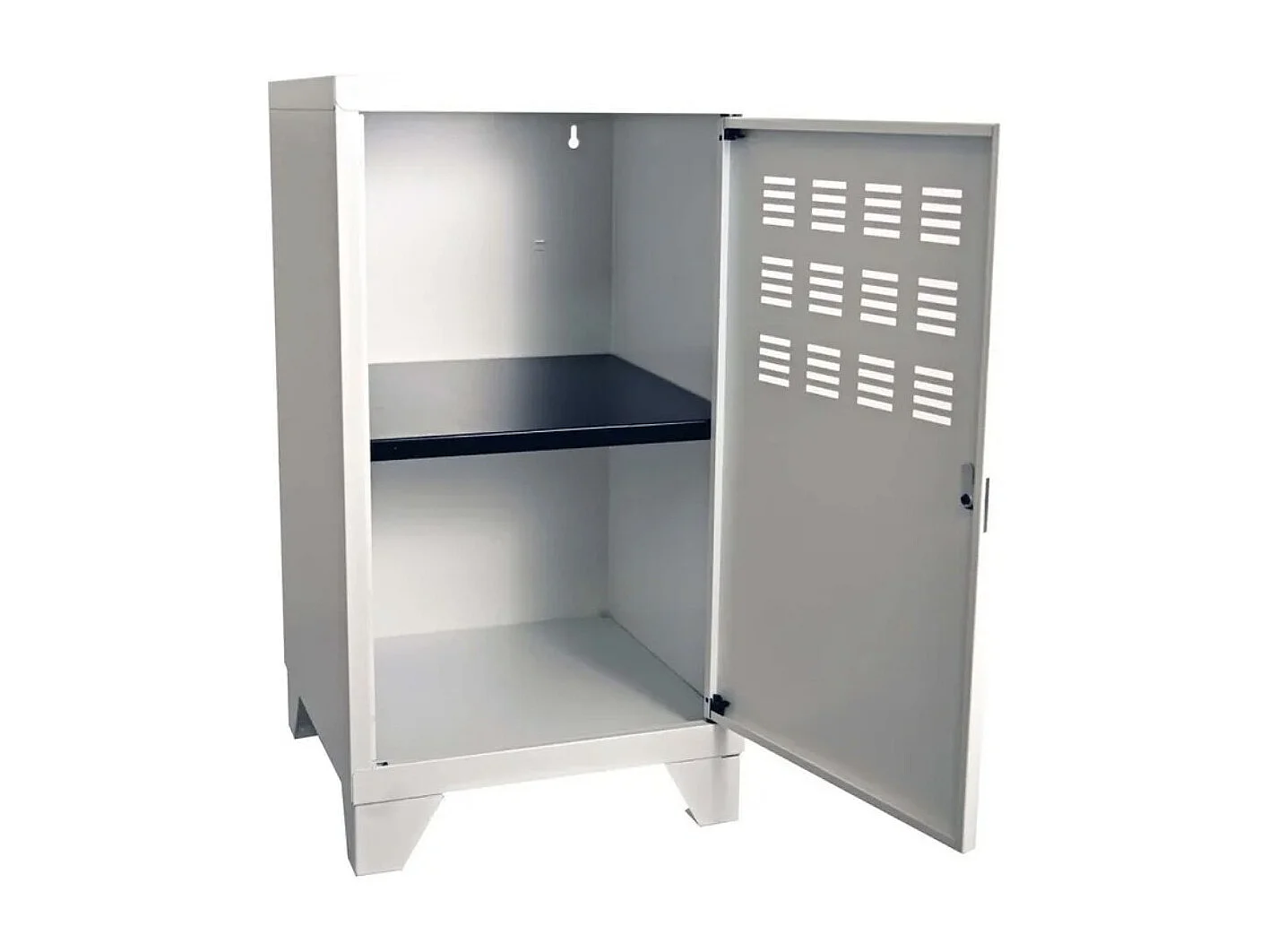 Casier de rangement en métal H 75cm Pikaro 1 porte 1 étagère - Fonctionnalité et élégance-Noir