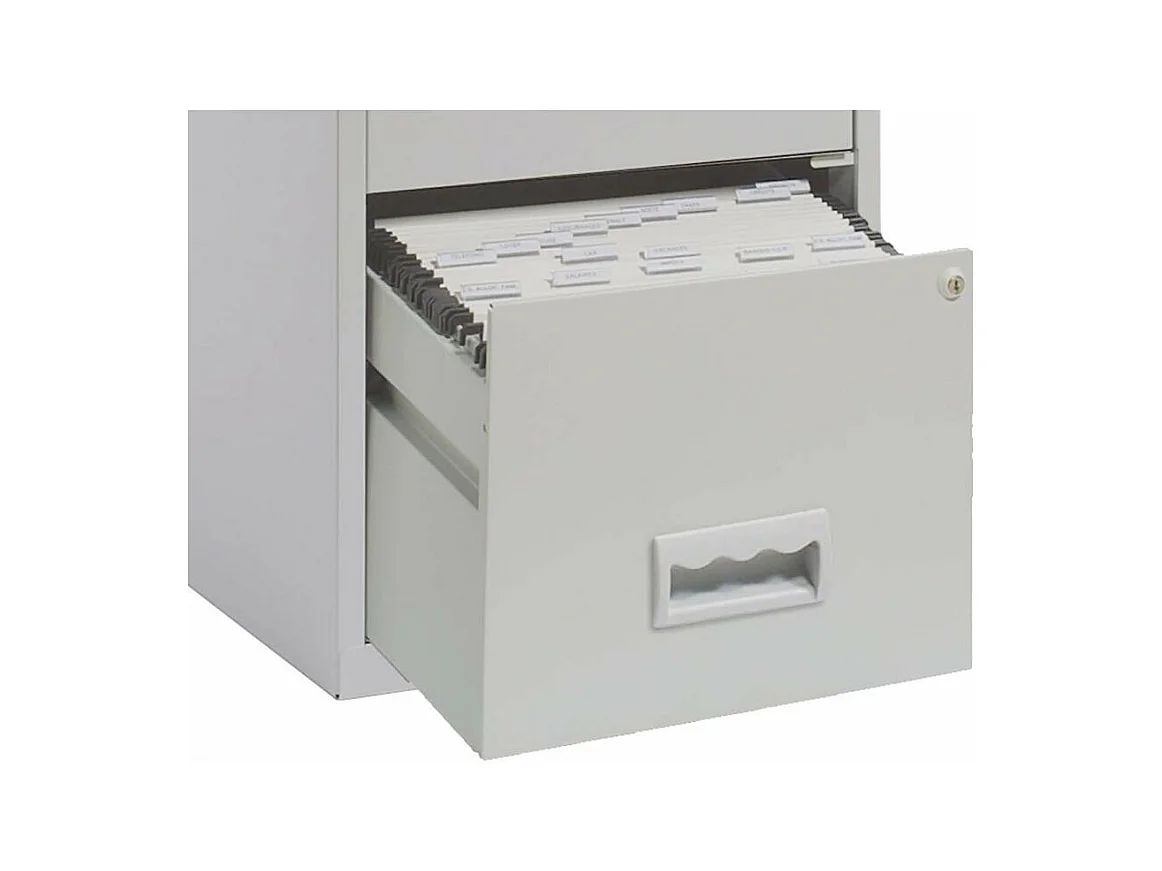 Colonne de rangement en acier 3 grands tiroirs Gris clair