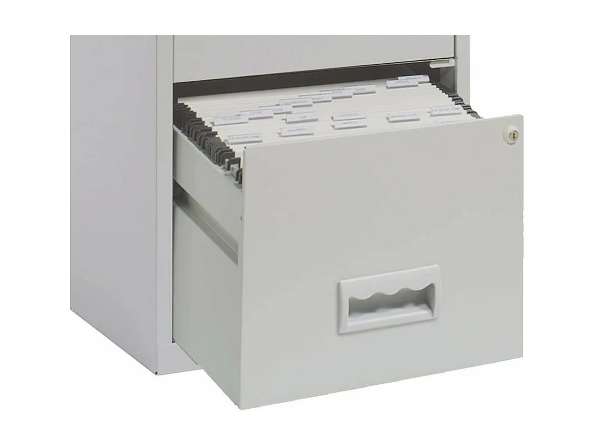 Colonne de rangement en acier 3 grands tiroirs Gris clair