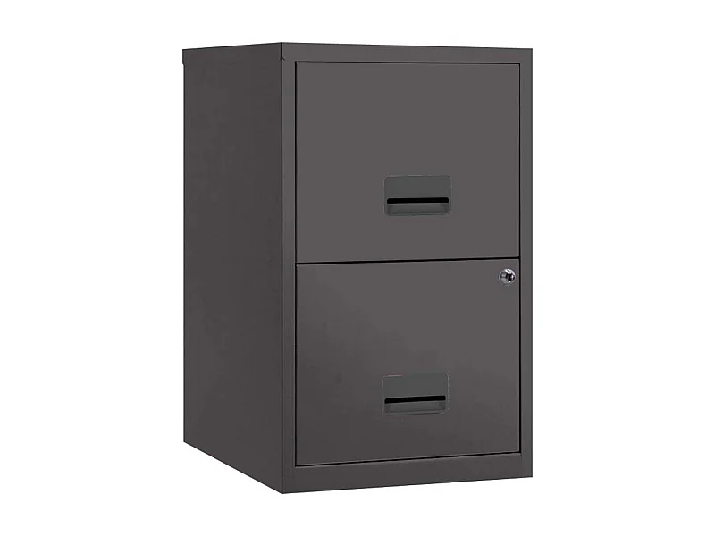 Colonne de rangement basse en acier 2 tiroirs Anthracite