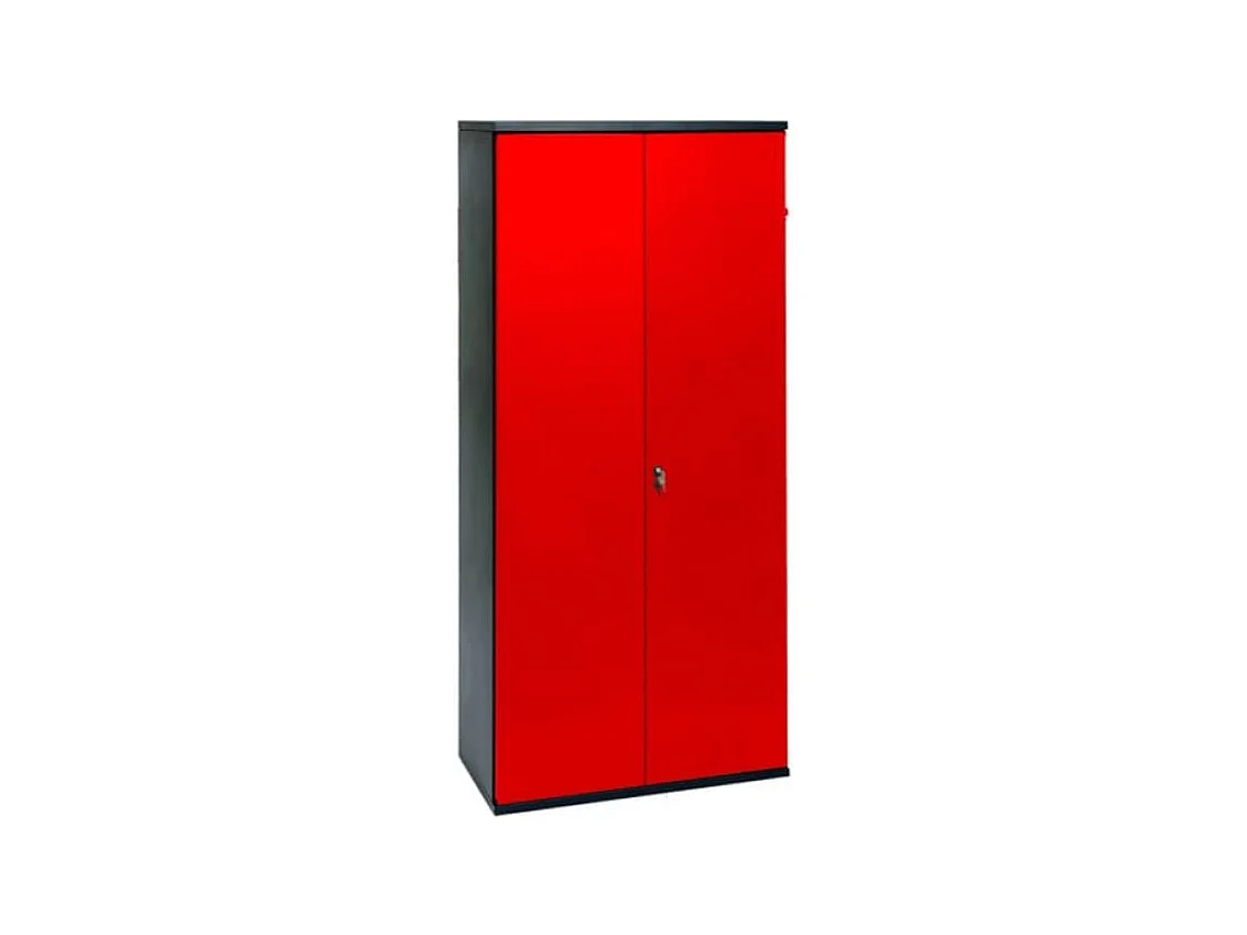 Armoire de bureau 2 portes métal rouge et noir Folia H 180