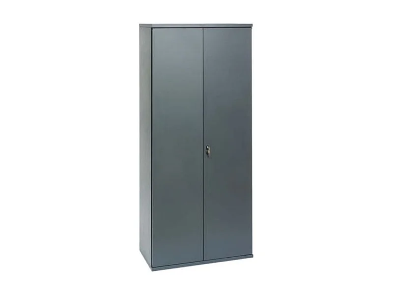 Armoire de bureau métallique anthracite 4 étagères Briko L80xH198xP41