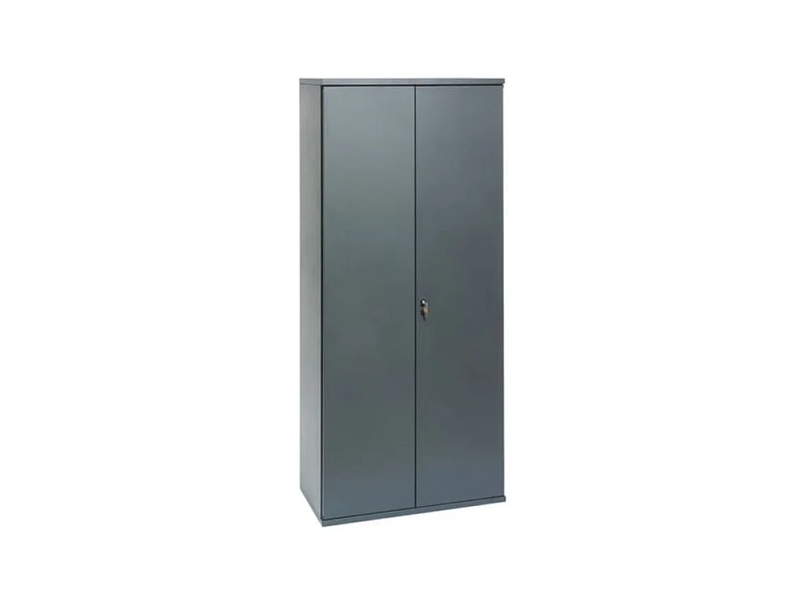 Armoire de bureau métallique anthracite 4 étagères Briko L80xH198xP41