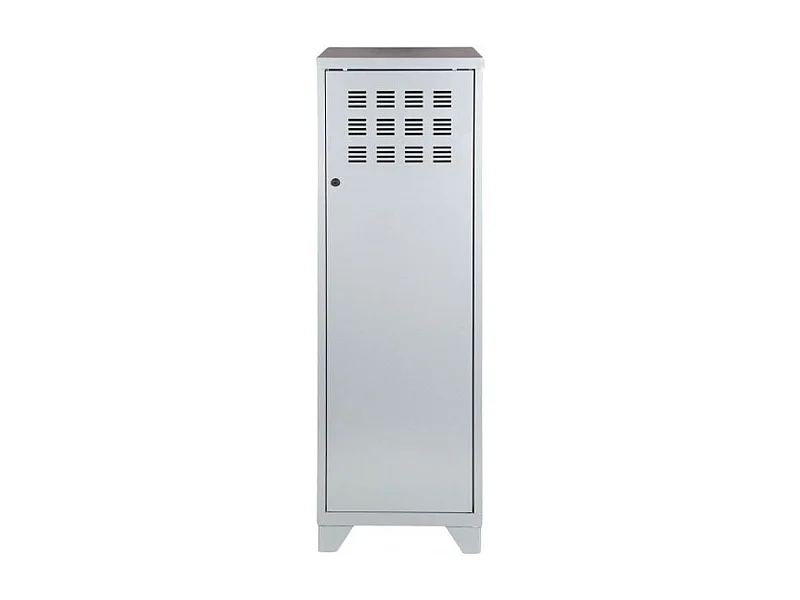 Armoire 1 porte métal gris alu Naya L40xH134xP40