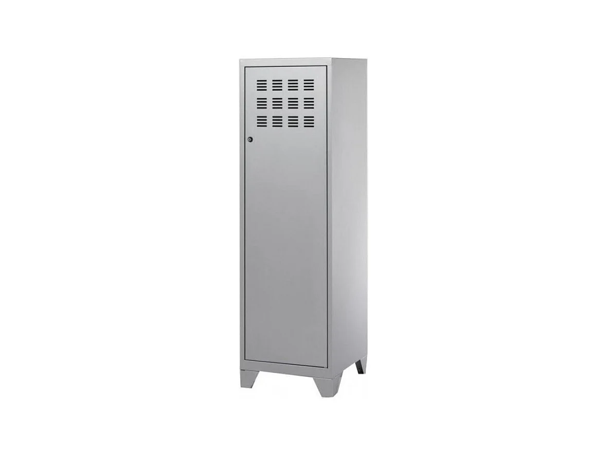 Armoire 1 porte métal gris alu Naya L40xH134xP40