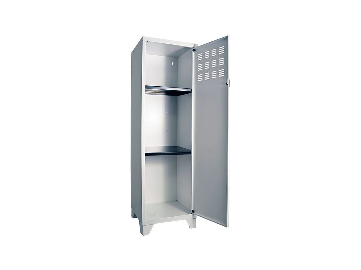 Armoire 1 porte métal gris alu Naya L40xH134xP40