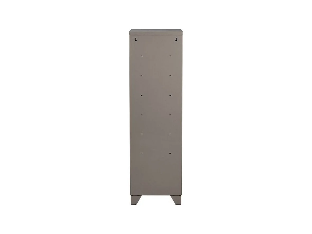 Armoire 1 porte métal gris alu Naya L40xH134xP40