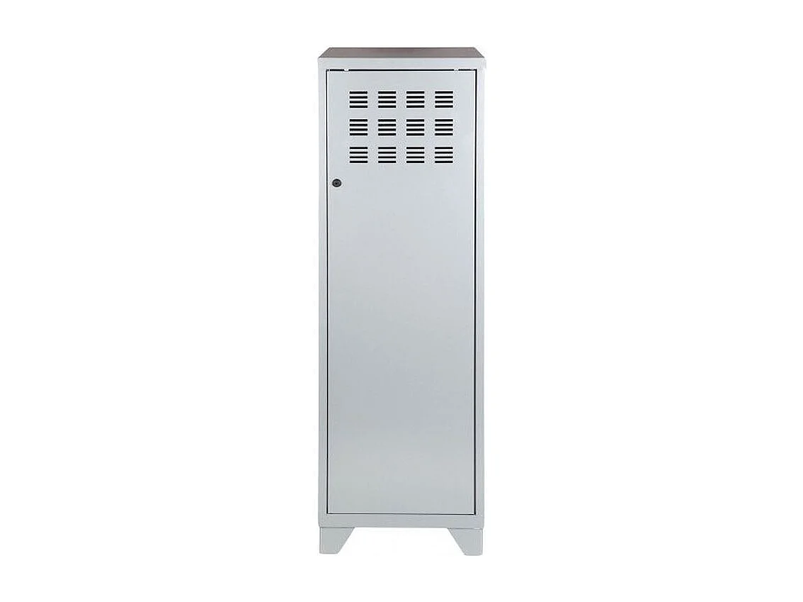 Armoire 1 porte métal gris alu Naya L40xH134xP40